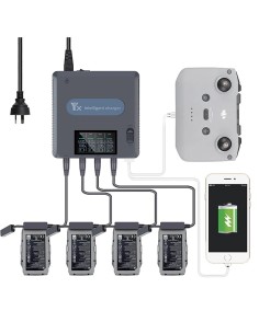 For DJI Air 2S & Mavic Air 2 Multi Battery Charger Remote Control Intelligent Fast Charging Hub With USB LCD Display ELE ELEOPTI